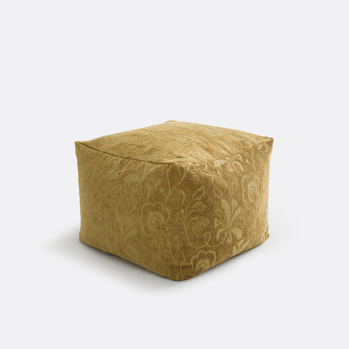 Πουφ από βελούδο με φλοράλ ζακάρ μοτίβο