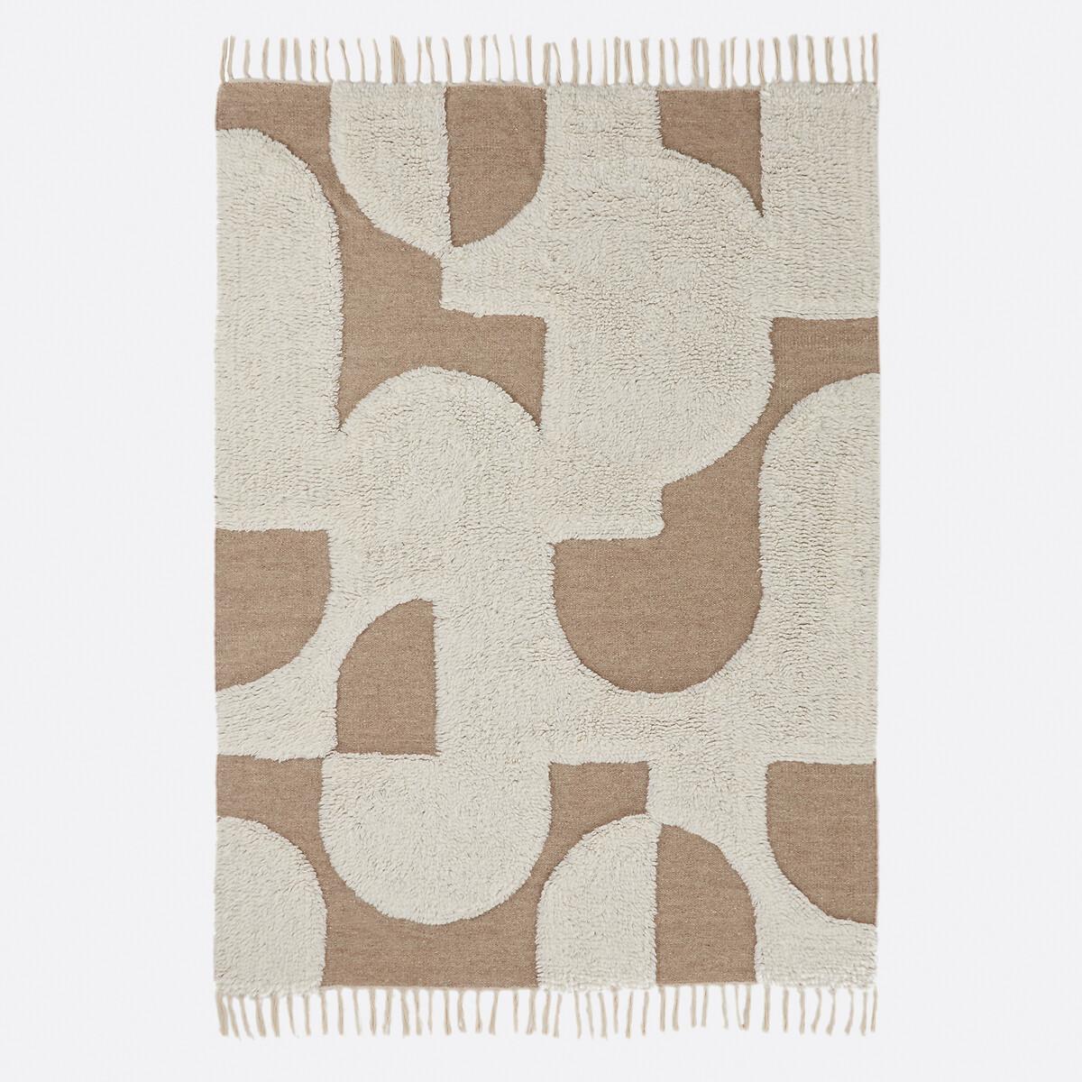 Δίχρωμο χαλί από μαλλί και βαμβάκι 120x170 cm Μ120xΠ170cm