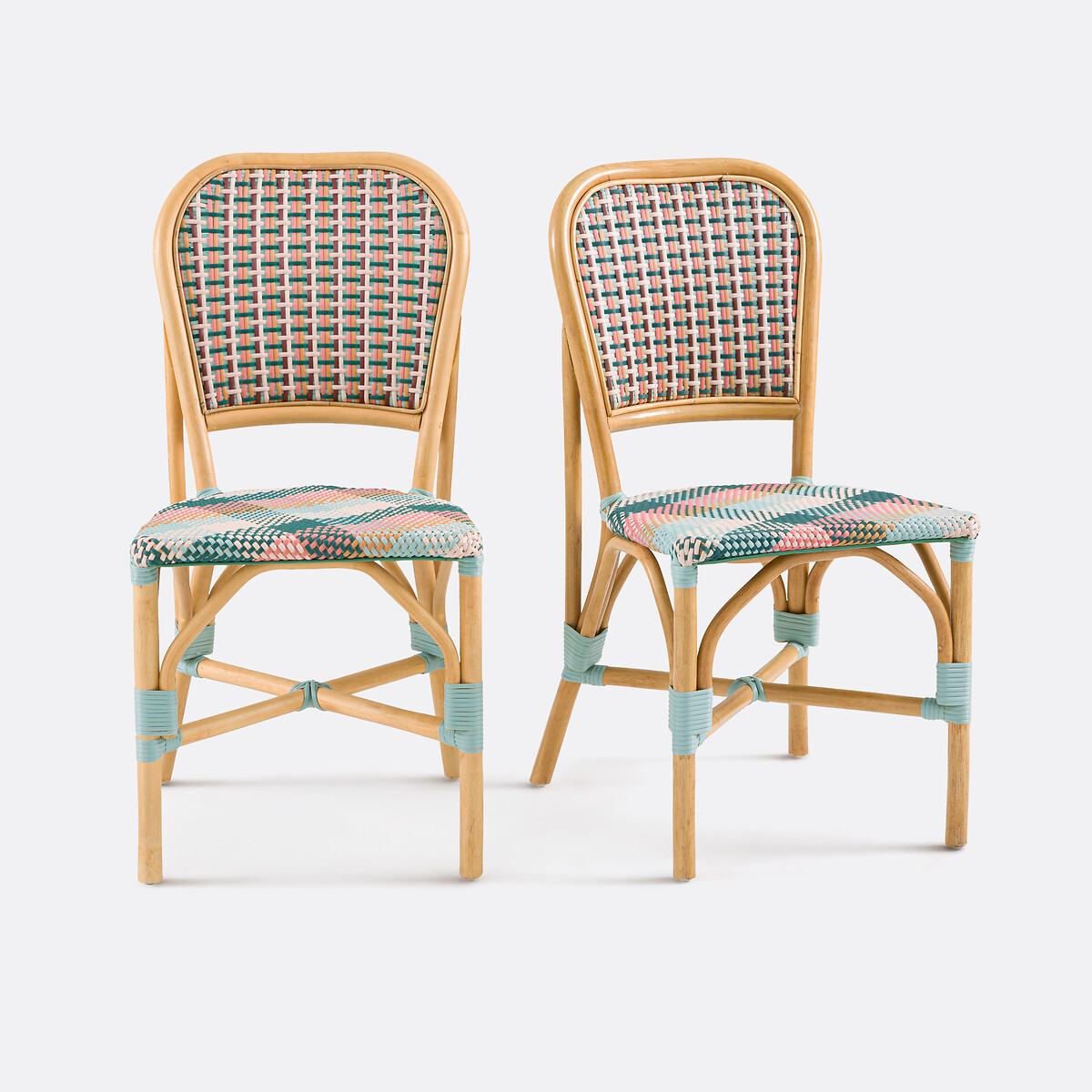 La Redoute Interieurs Σετ 2 πλεκτές καρέκλες με σχέδιο ταρτάν