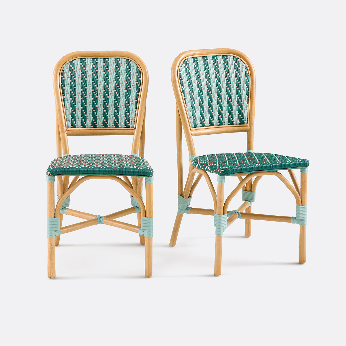 Σετ 2 πλεκτές καρέκλες Μ58xΠ47xΥ91cm