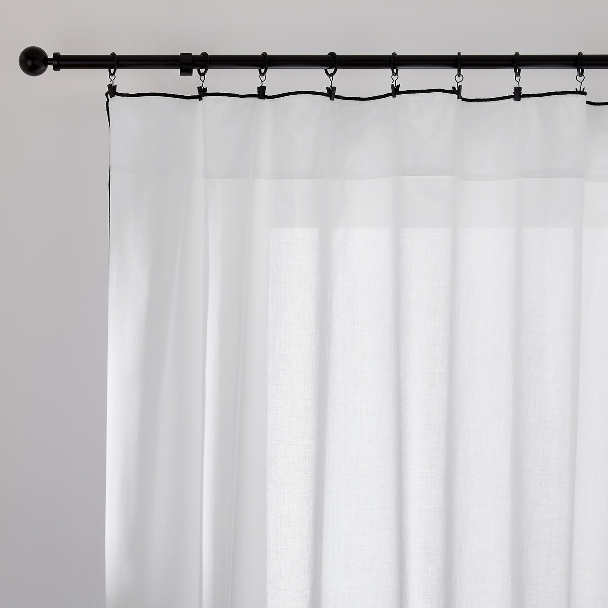 Λεπτή κουρτίνα από βαμβάκι με τελείωμα για κουρτινόξυλο 350x140 cm