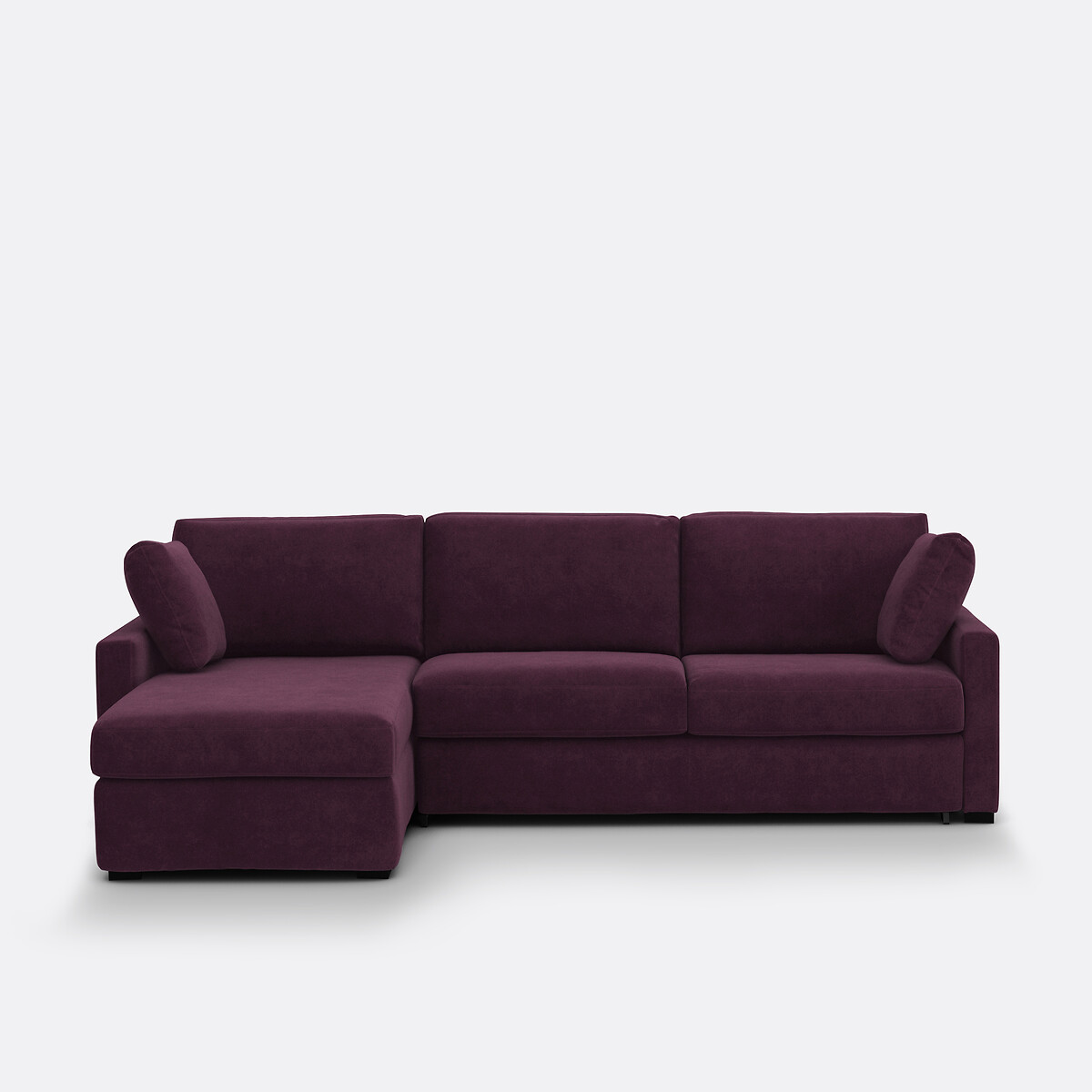 Γωνιακός καναπές-κρεβάτι με βελούδινη ταπετσαρία και στρώμα αφρού HR Μ160xΠ265xΥ85cm