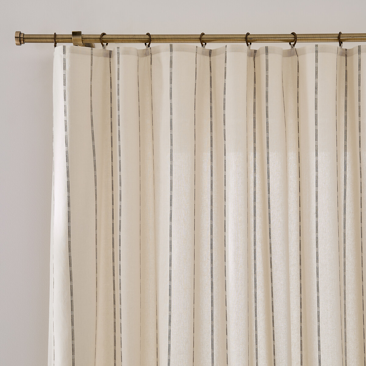 Κουρτίνα βαμβακερή ριγέ με κρίκους 280x140 cm