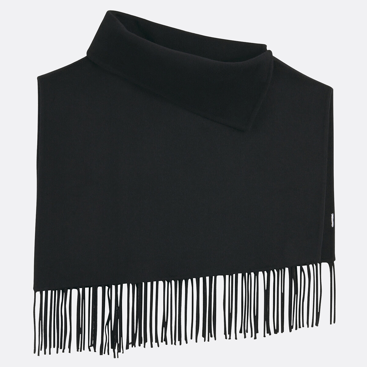 La Redoute Collections Πλεκτό πόντσο με κρόσσια από μείγμα μαλλιού