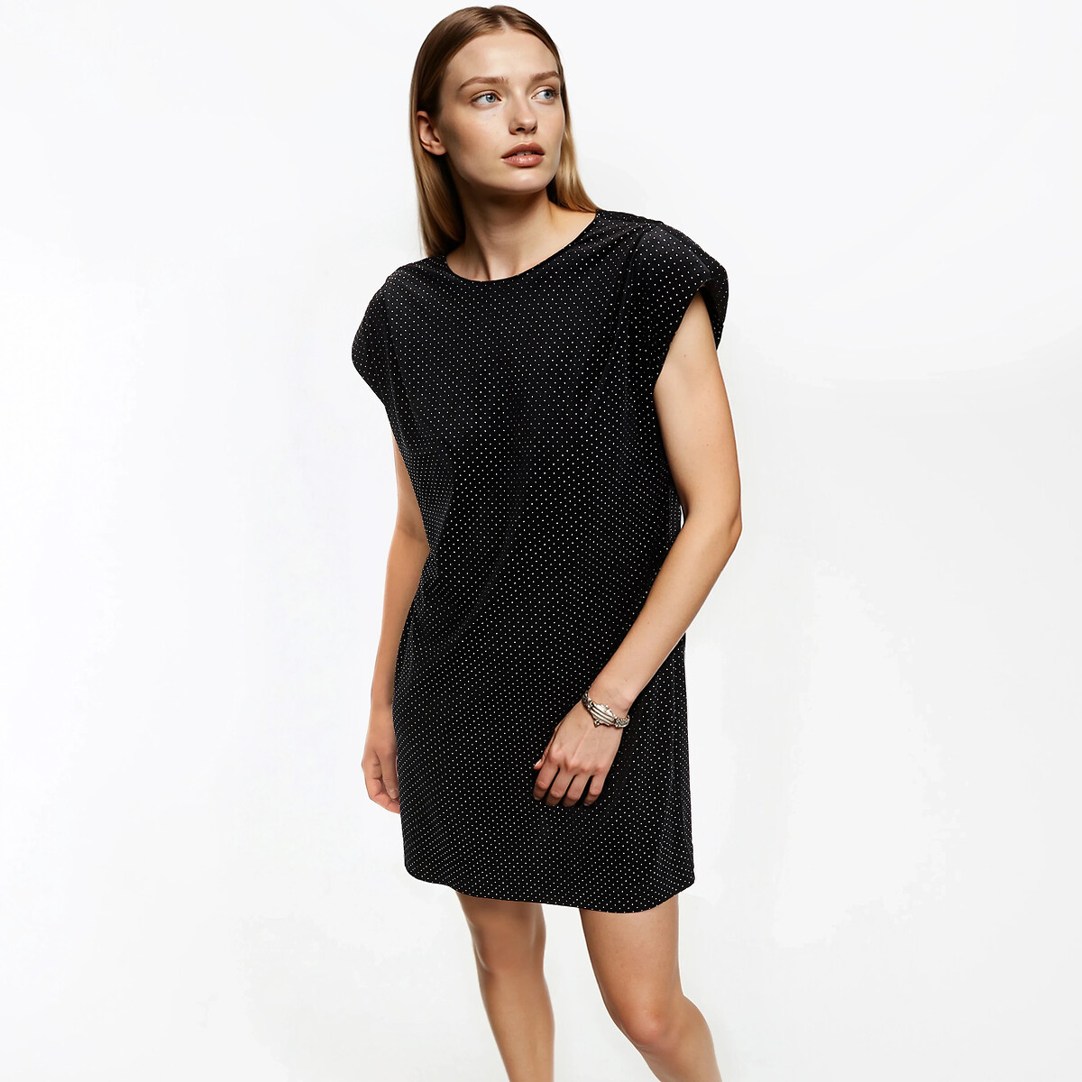 La Redoute Collections Ίσιο κοντό φόρεμα χωρίς μανίκια με τρουκς