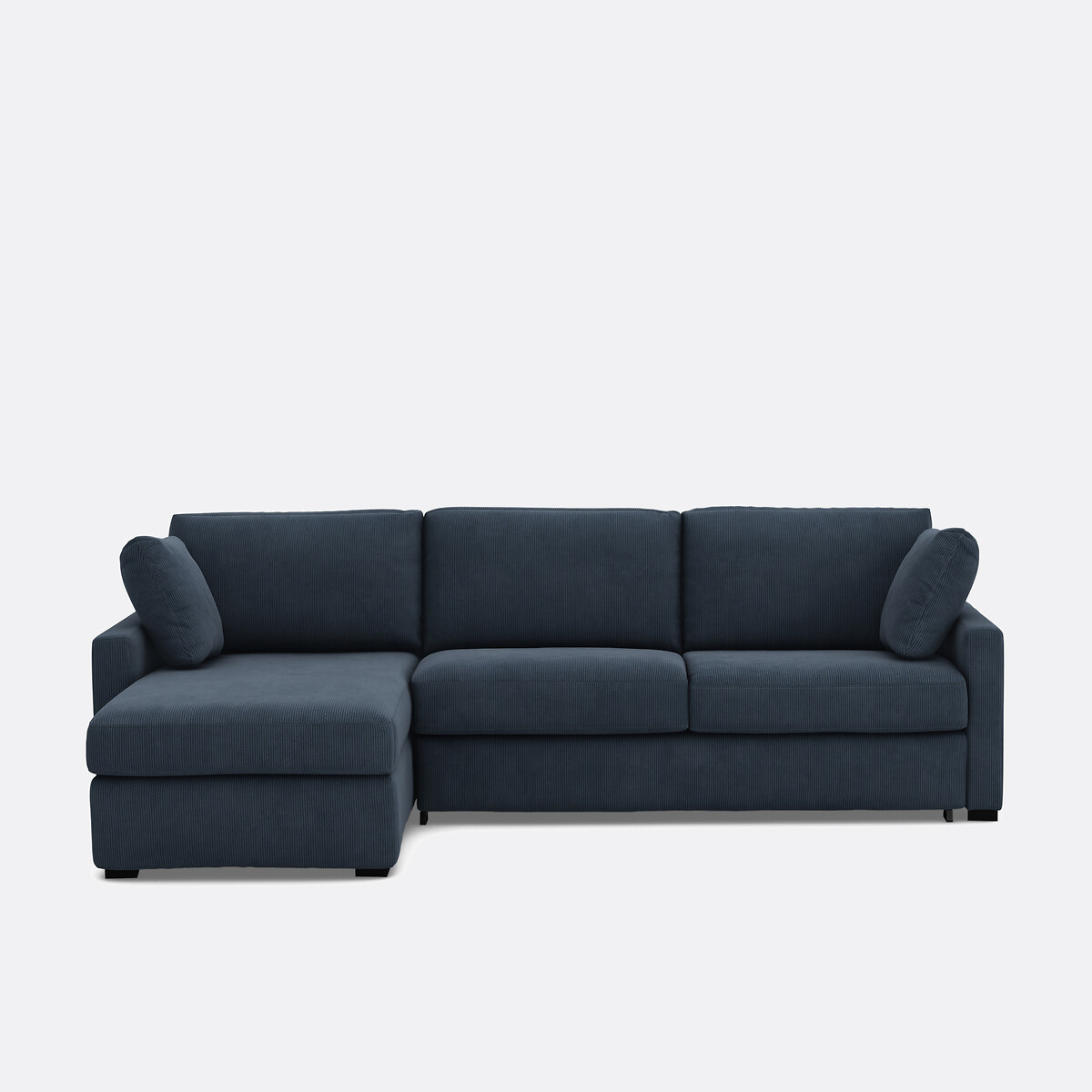 Γωνιακός καναπές-κρεβάτι με κοτλέ βελούδο Μ160xΠ265xΥ85cm