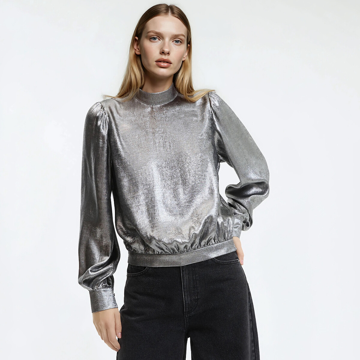 Μπλούζα με γιακά μάο