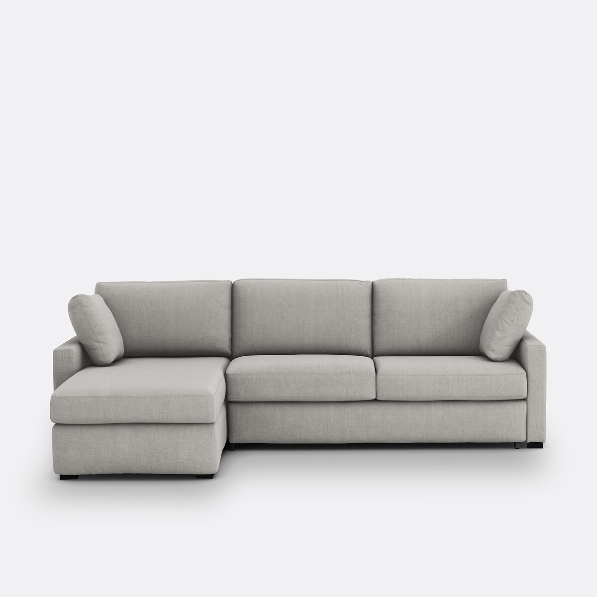 Γωνιακός καναπές-κρεβάτι από βαμβάκι λινό με στρώμα αφρού Μ160xΠ265xΥ85cm