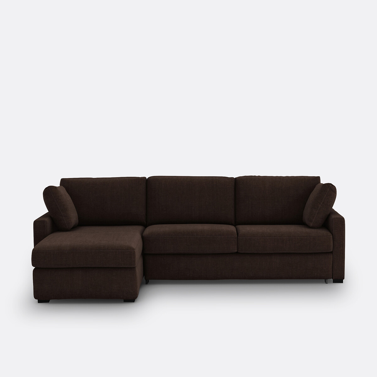 Γωνιακός καναπές-κρεβάτι από βαμβάκι λινό με στρώμα αφρού Μ160xΠ265xΥ85cm