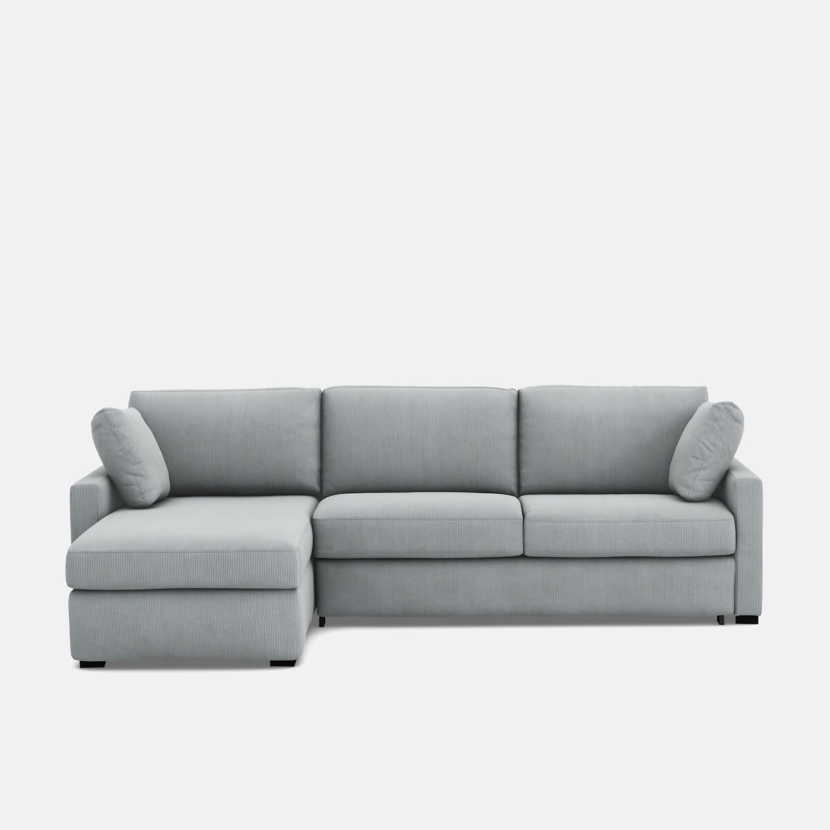 Γωνιακός καναπές-κρεβάτι με κοτλέ βελούδο Μ160xΠ265xΥ85cm