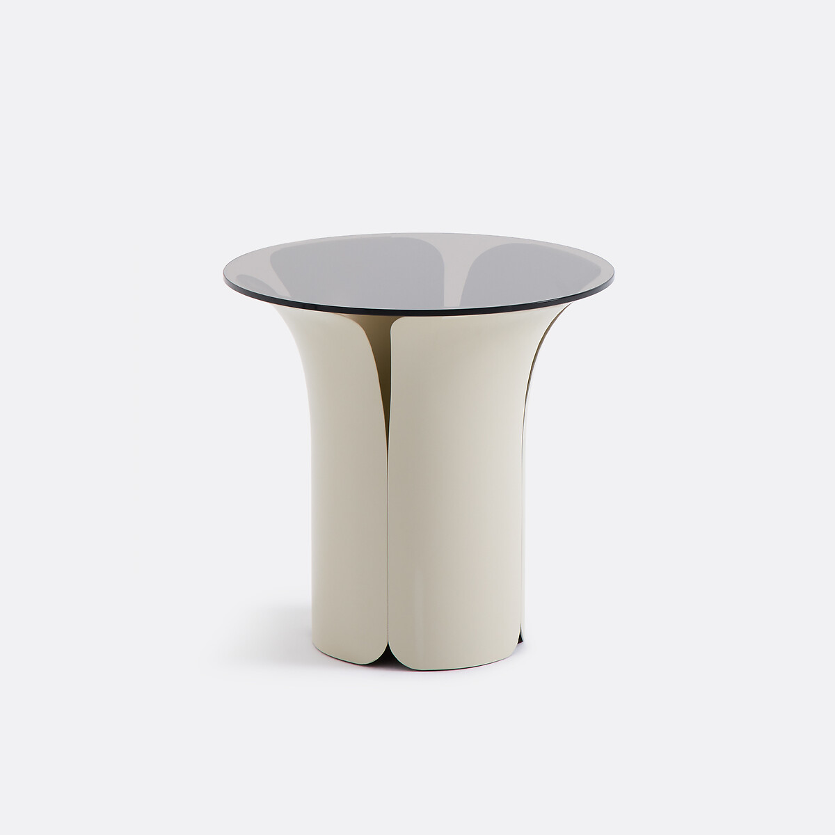 Βοηθητικό τραπεζάκι σαλονιού από ατσάλι και φιμέ γυαλί Μ45xΠ45xΥ45cm