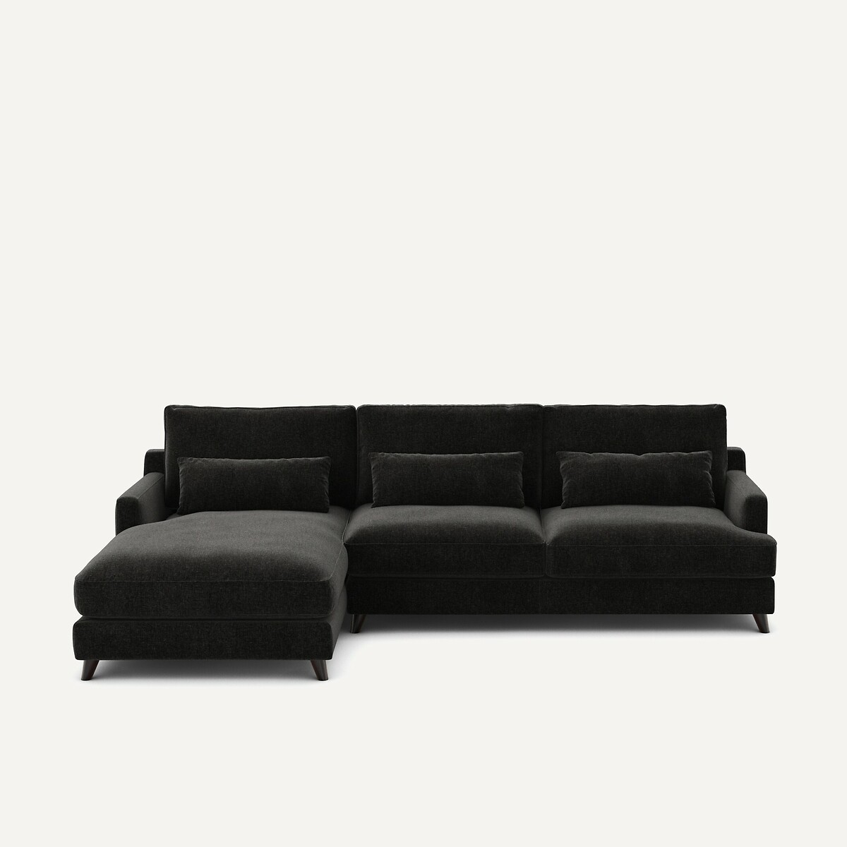 Γωνιακός καναπές από βελούδινο chenille Μ172xΠ294xΥ83cm