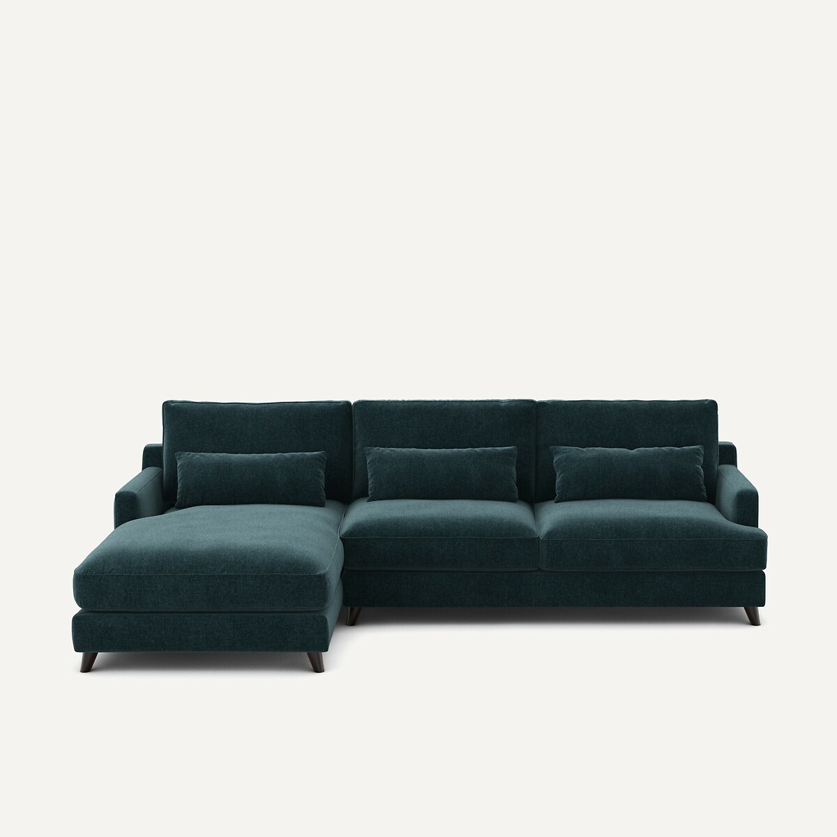 Γωνιακός καναπές από βελούδινο chenille Μ172xΠ294xΥ83cm