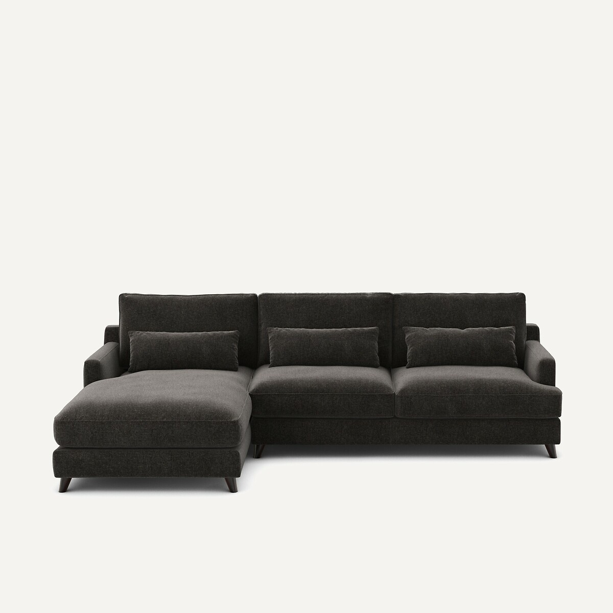 Γωνιακός καναπές από βελούδινο chenille Μ172xΠ294xΥ83cm