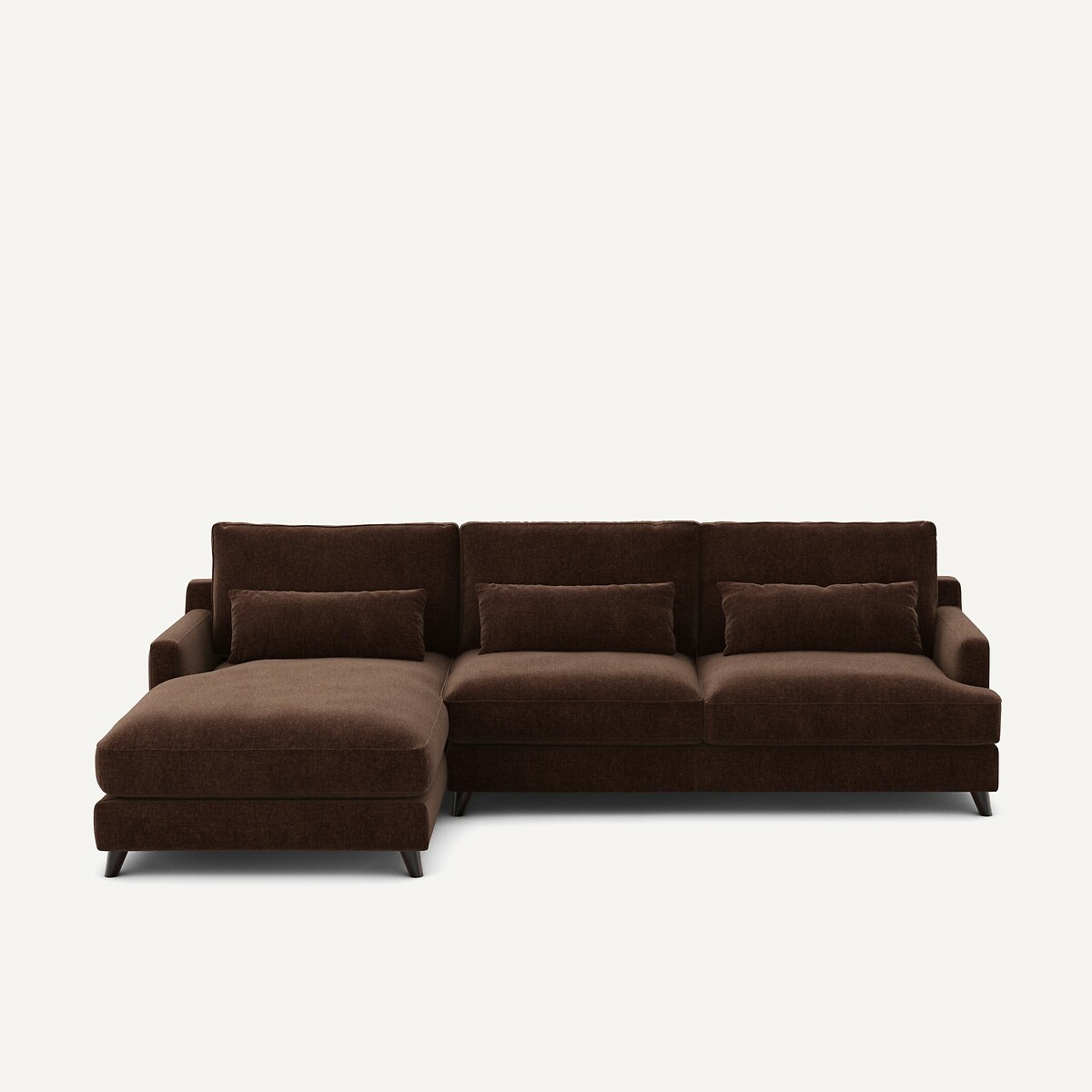 Γωνιακός καναπές από βελούδινο chenille Μ172xΠ294xΥ83cm