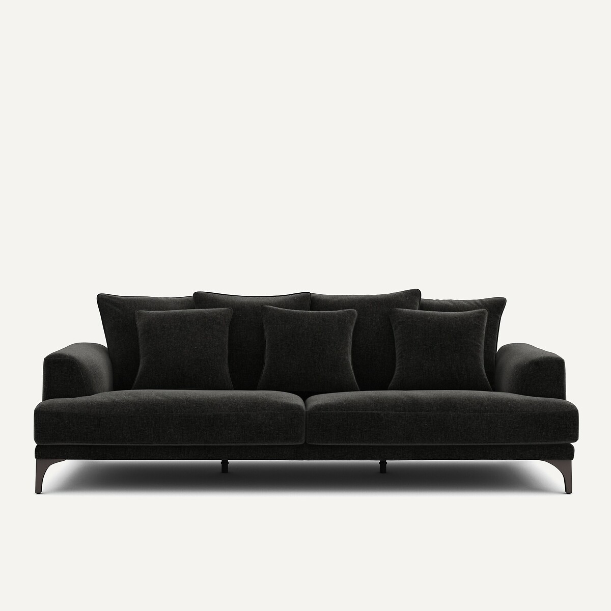 Καναπές από βελούδινο chenille Μ105xΠ217xΥ84cm