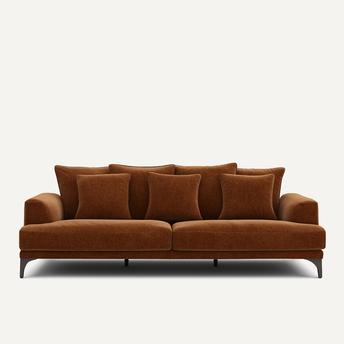 Καναπές από βελούδινο chenille Μ105xΠ217xΥ84cm