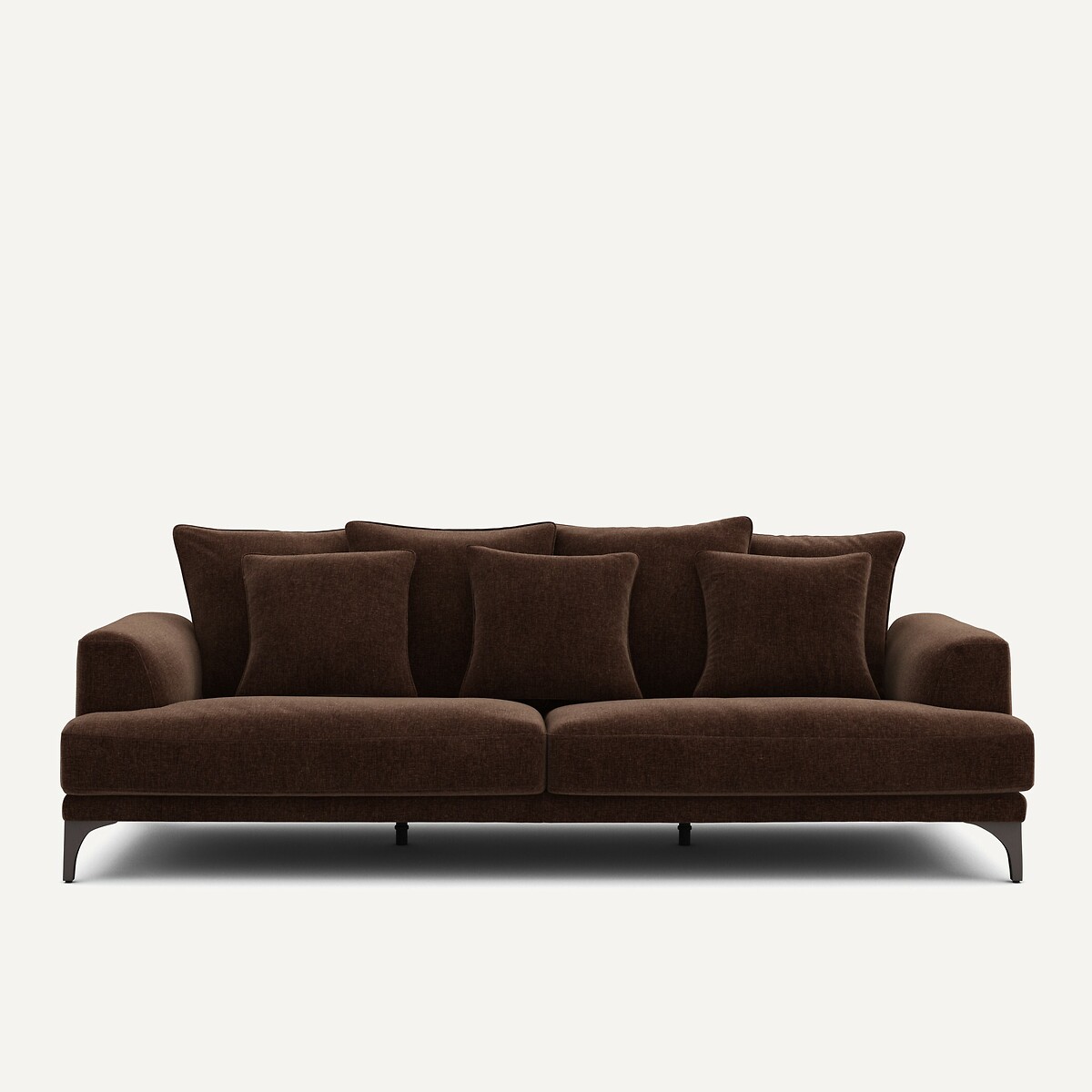 Καναπές από βελούδινο chenille Μ105xΠ217xΥ84cm