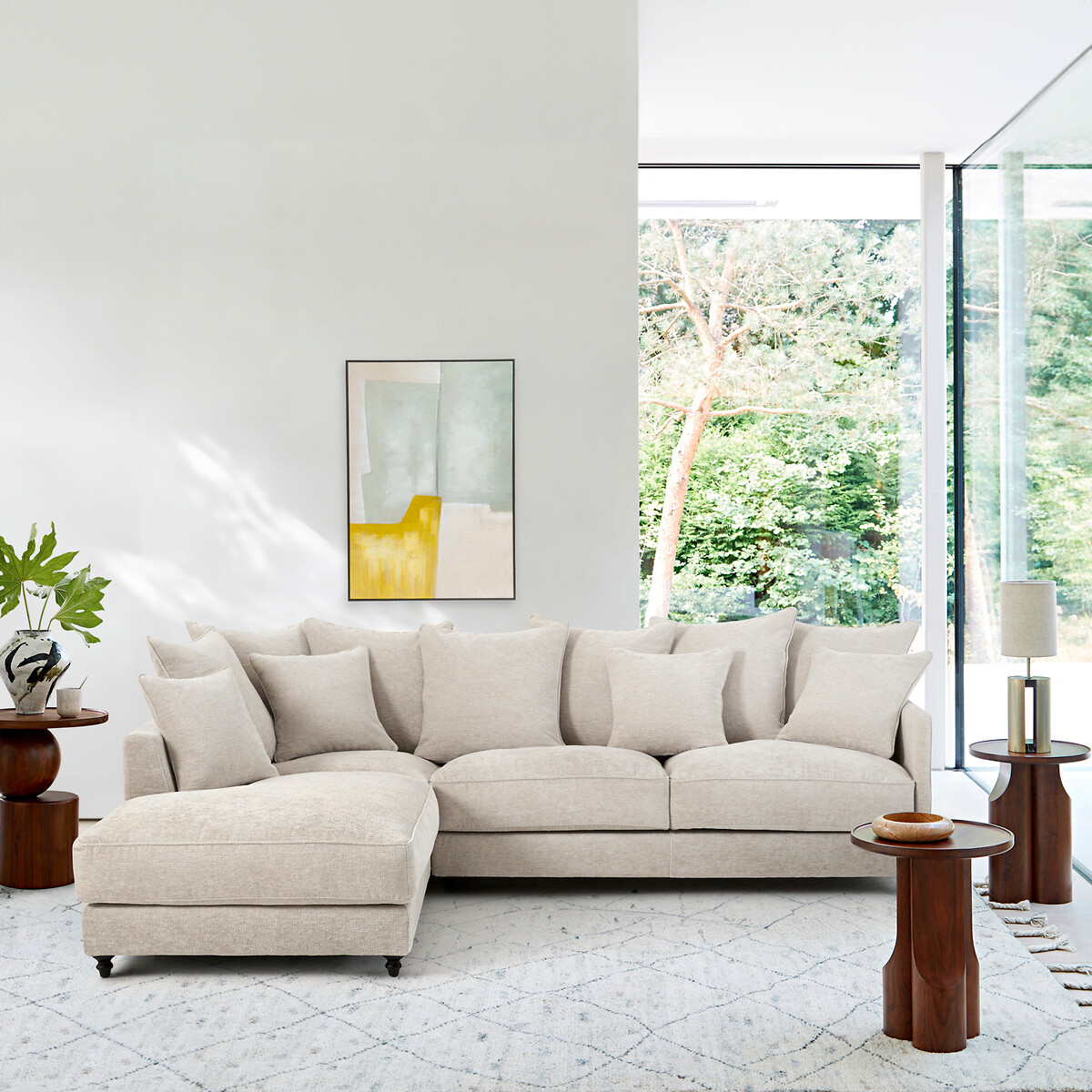 Καναπές από βελούδινο σενίλ Μ106xΠ201xΥ80cm