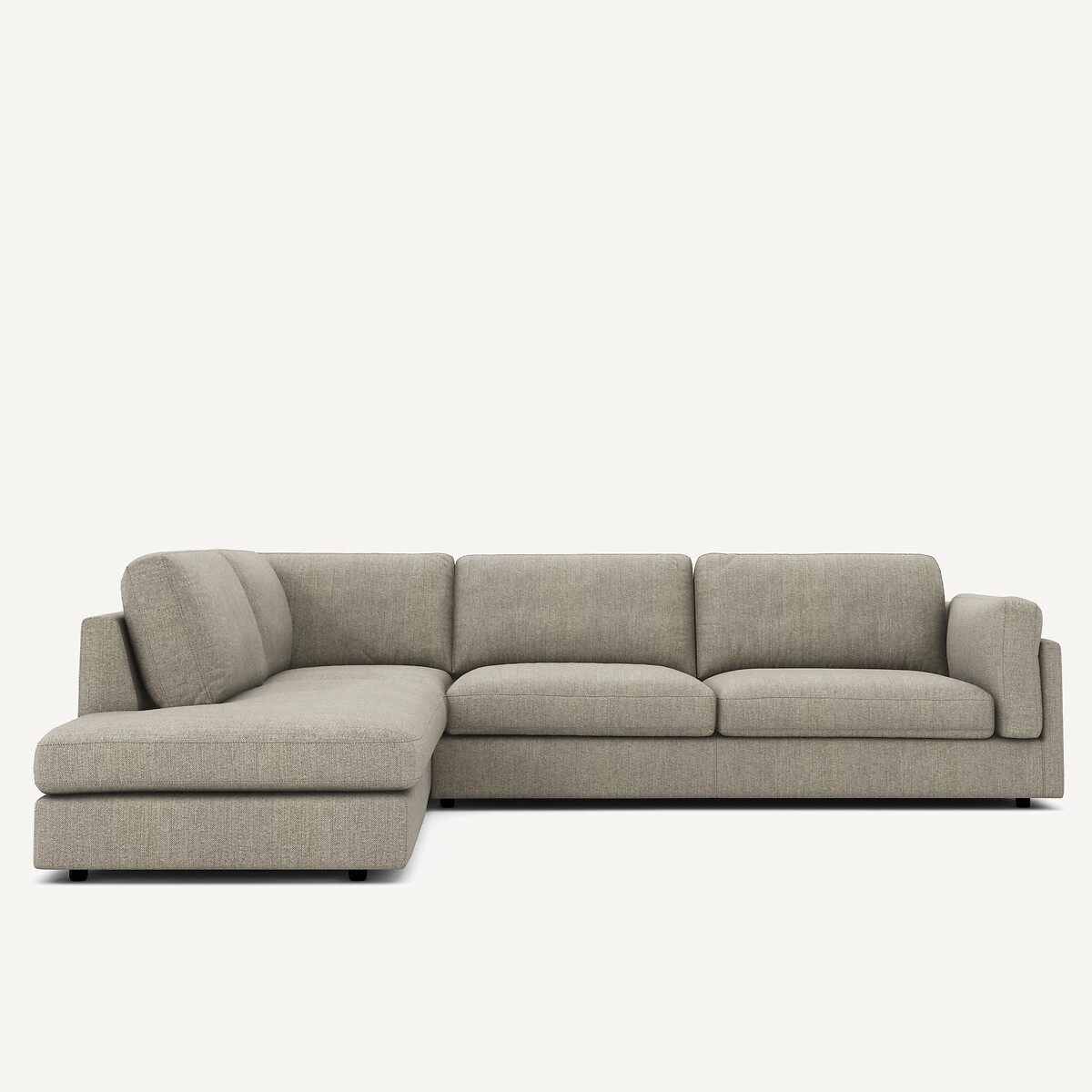 Γωνιακός καναπές με ανάκλιντρο σε υφή τουίντ Μ236xΠ287xΥ81cm