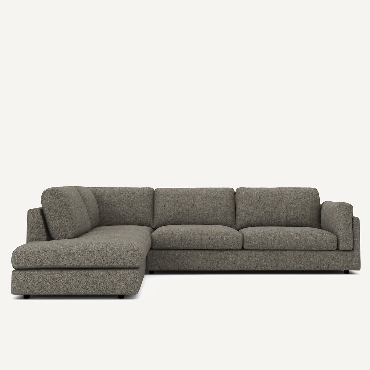 Γωνιακός καναπές με ανάκλιντρο σε υφή τουίντ Μ236xΠ287xΥ81cm