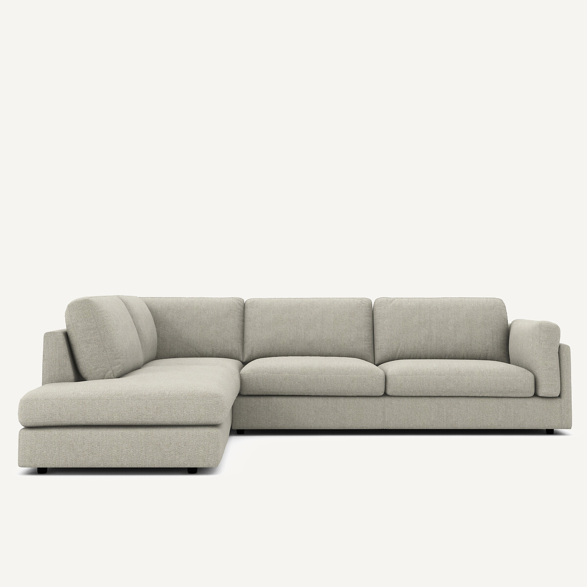 Γωνιακός καναπές με ανάκλιντρο σε υφή τουίντ Μ236xΠ287xΥ81cm