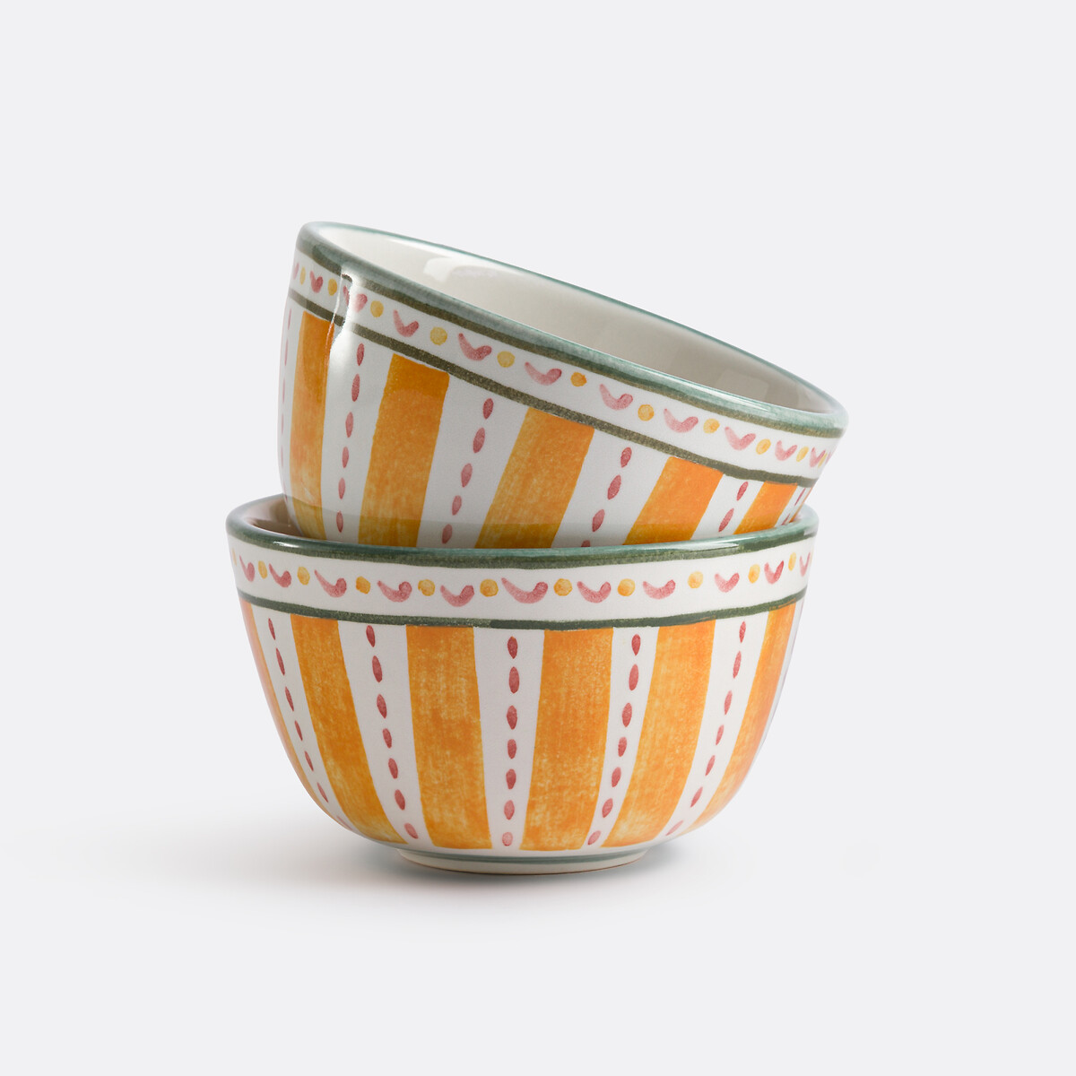 Σετ 2 κεραμικά μπολ με σχέδια Μ12xΠ12xΥ7cm