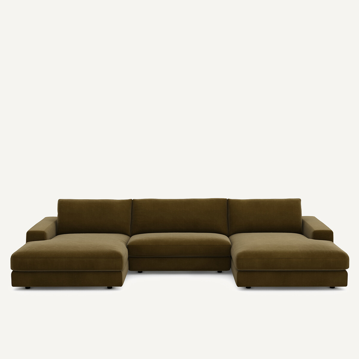 Καναπές 5 θέσεων από βελούδο Μ173xΠ370xΥ78cm