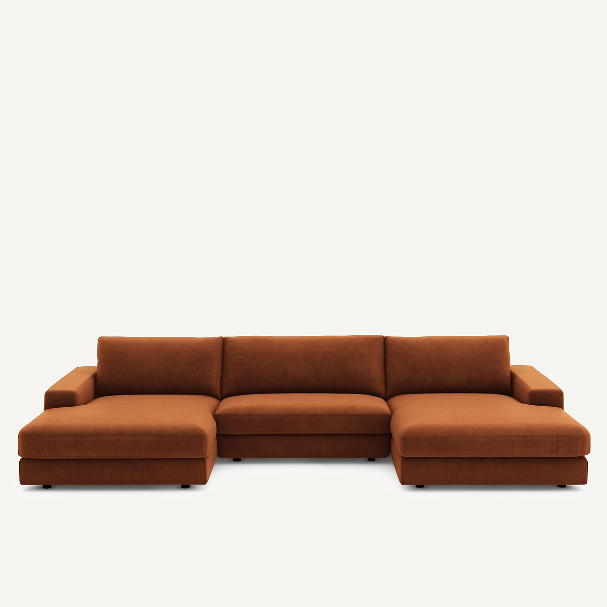 Καναπές 5 θέσεων από βελούδο Μ173xΠ370xΥ78cm