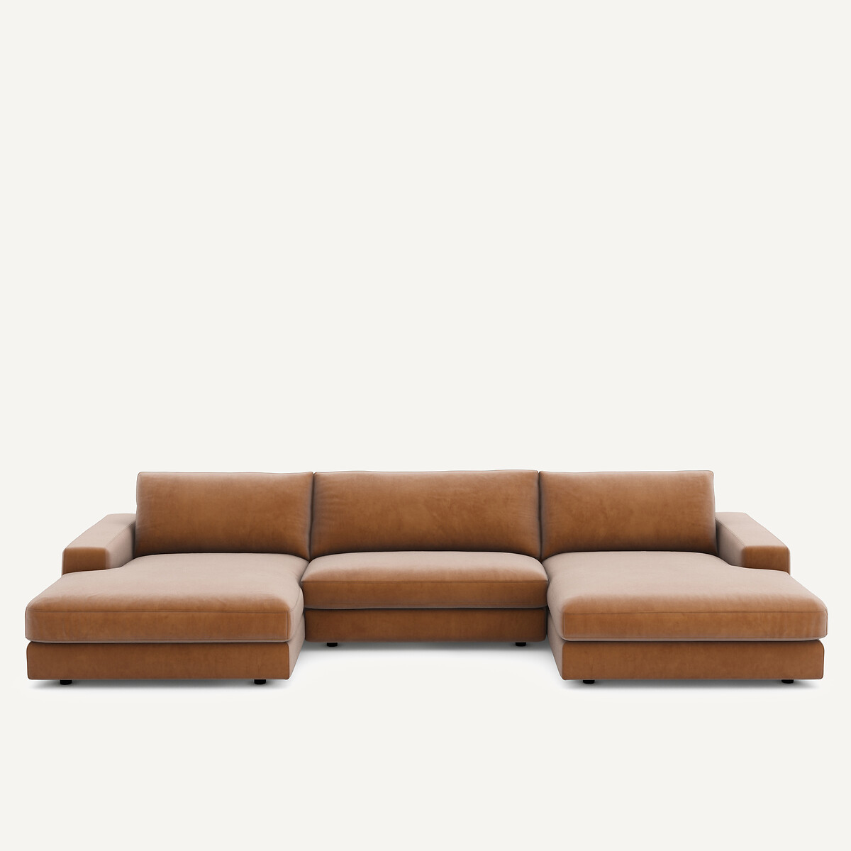 Καναπές 5 θέσεων από βελούδο Μ173xΠ370xΥ78cm