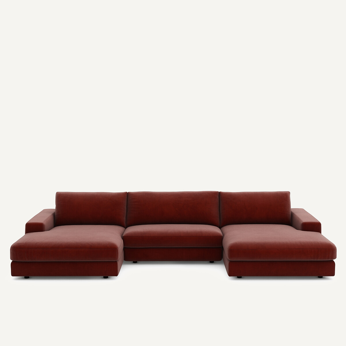 Καναπές 5 θέσεων από βελούδο Μ173xΠ370xΥ78cm