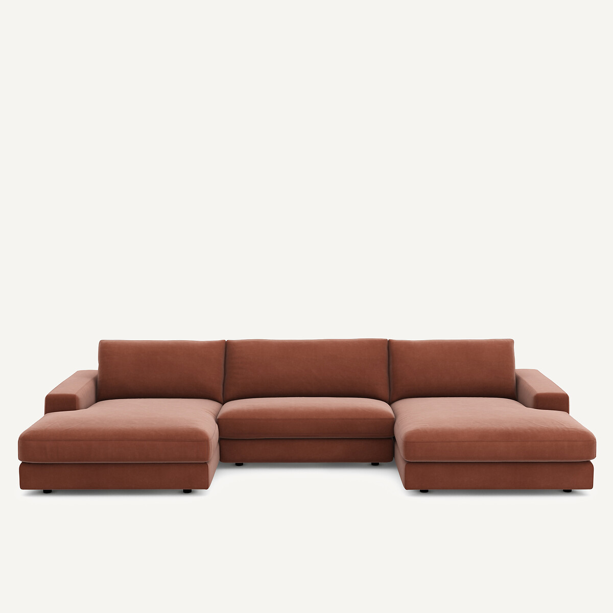 Καναπές 5 θέσεων από βελούδο Μ173xΠ370xΥ78cm