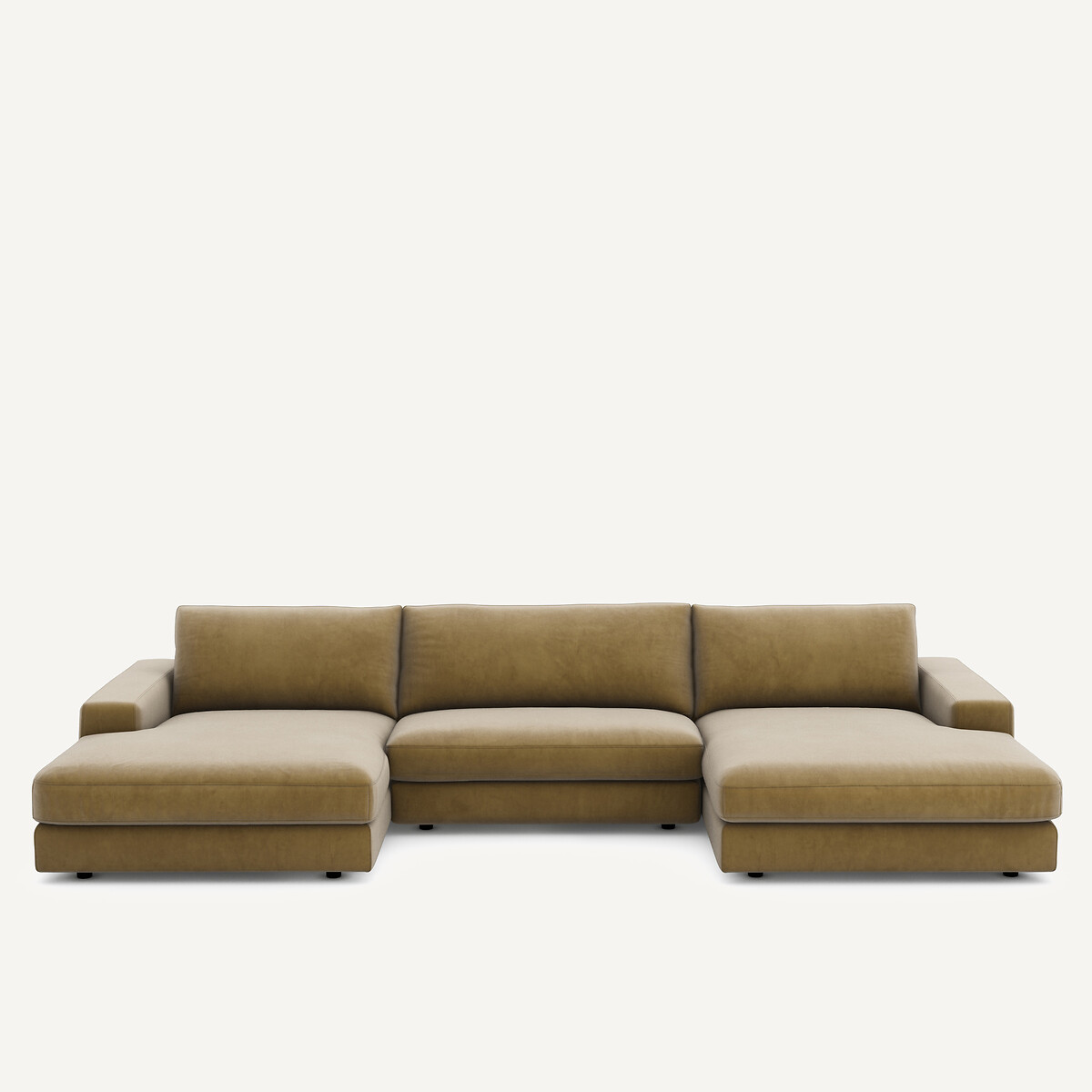 Καναπές 5 θέσεων από βελούδο Μ173xΠ370xΥ78cm