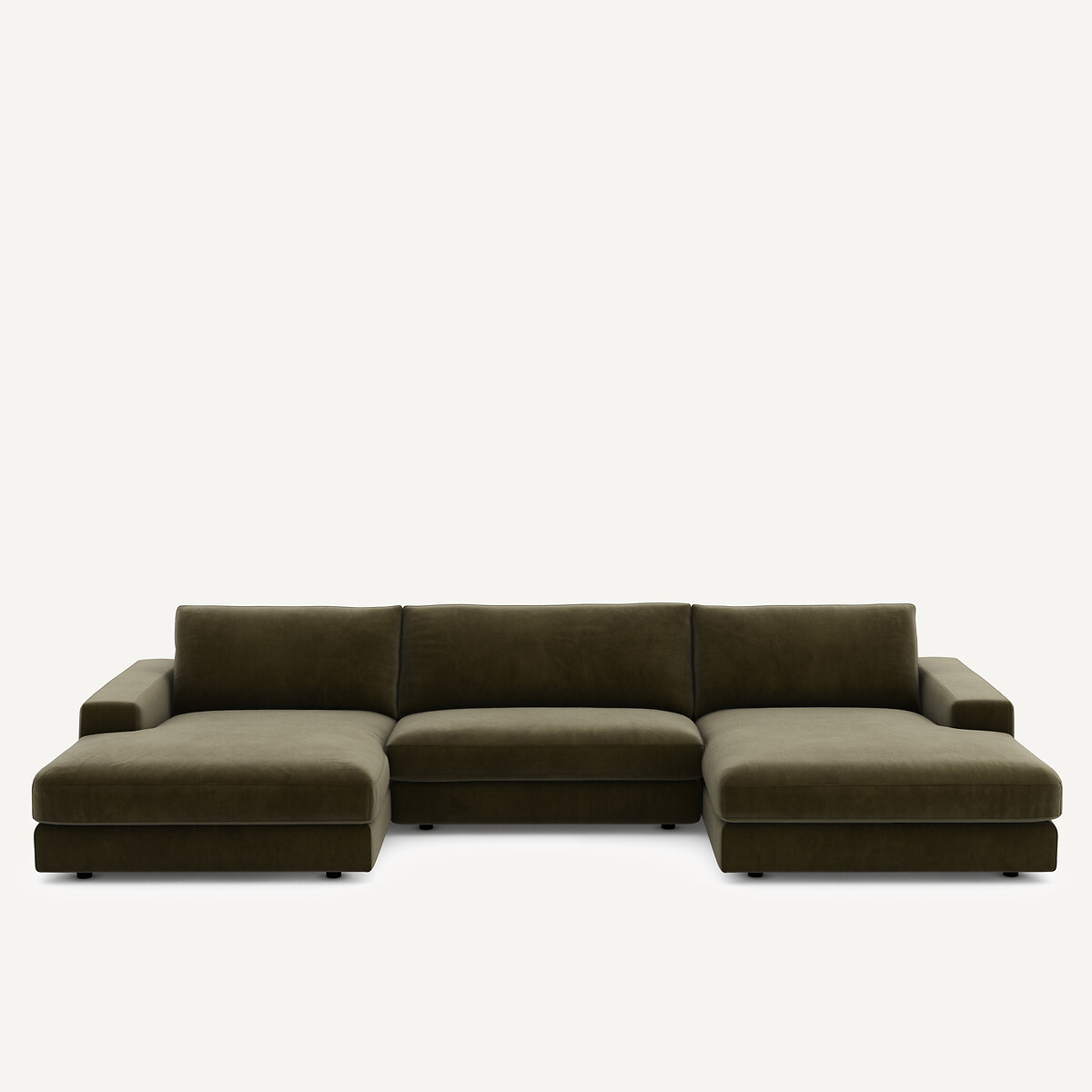 Καναπές 5 θέσεων από βελούδο Μ173xΠ370xΥ78cm