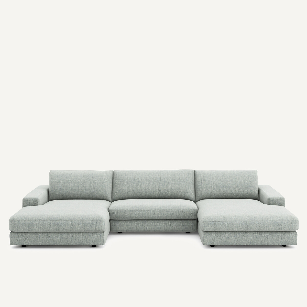 Καναπές 5 θέσεων από λινό ύφασμα Μ173xΠ370xΥ78cm