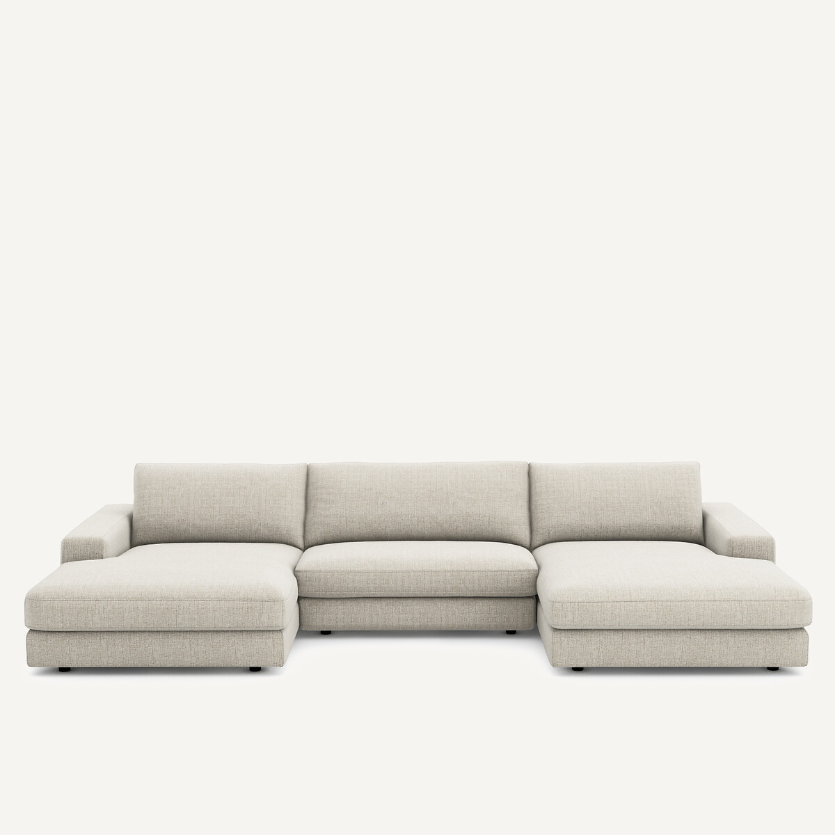 Καναπές 5 θέσεων από λινό ύφασμα Μ173xΠ370xΥ78cm