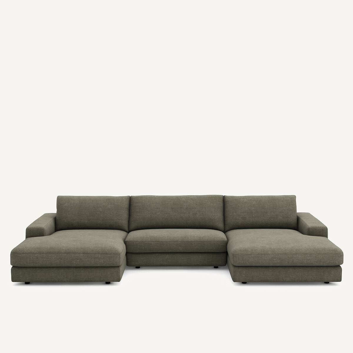 Καναπές 5 θέσεων από βαμβάκι και λινό Μ173xΠ370xΥ78cm