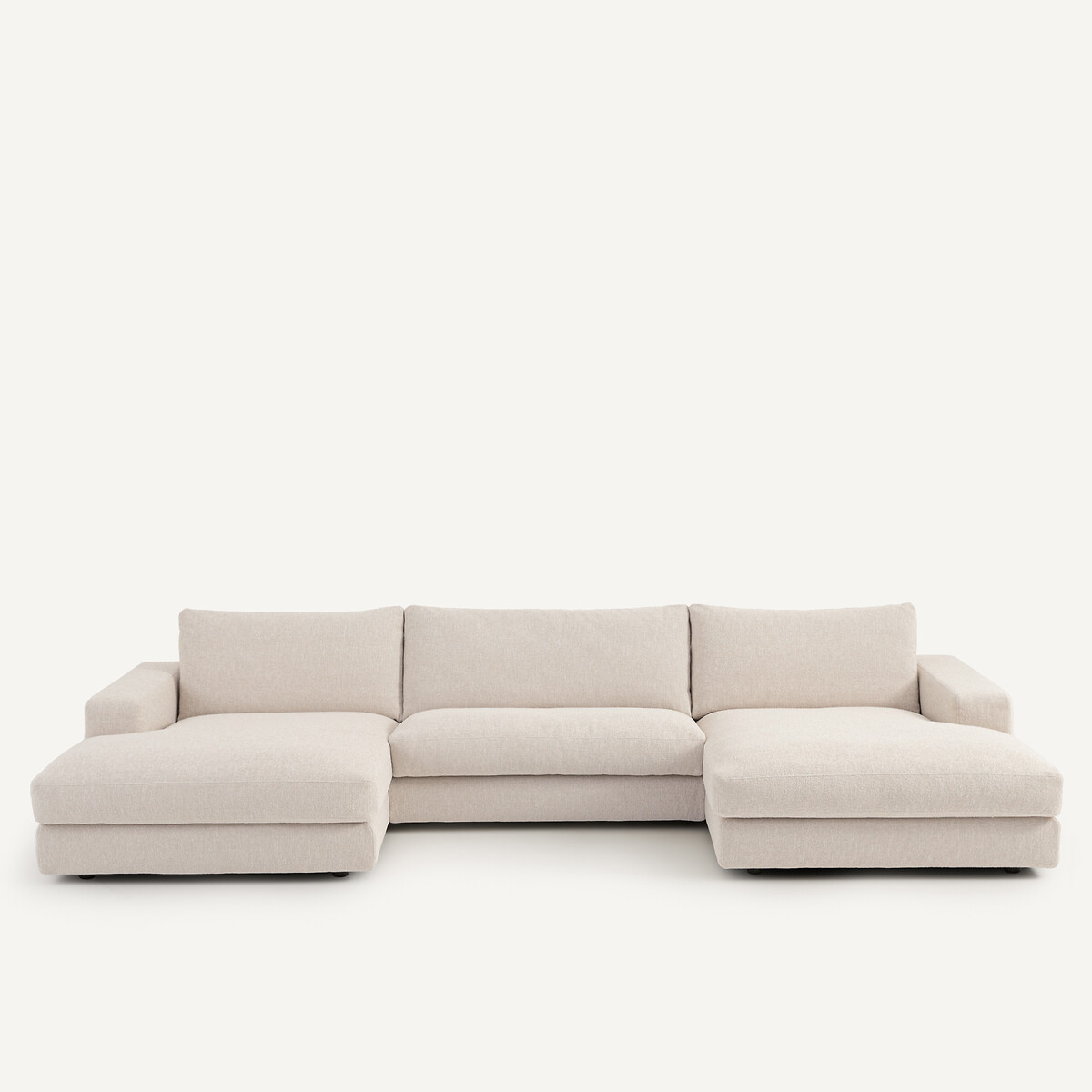 Καναπές 5 θέσεων με ύφασμα bouclette Μ173xΠ370xΥ78cm