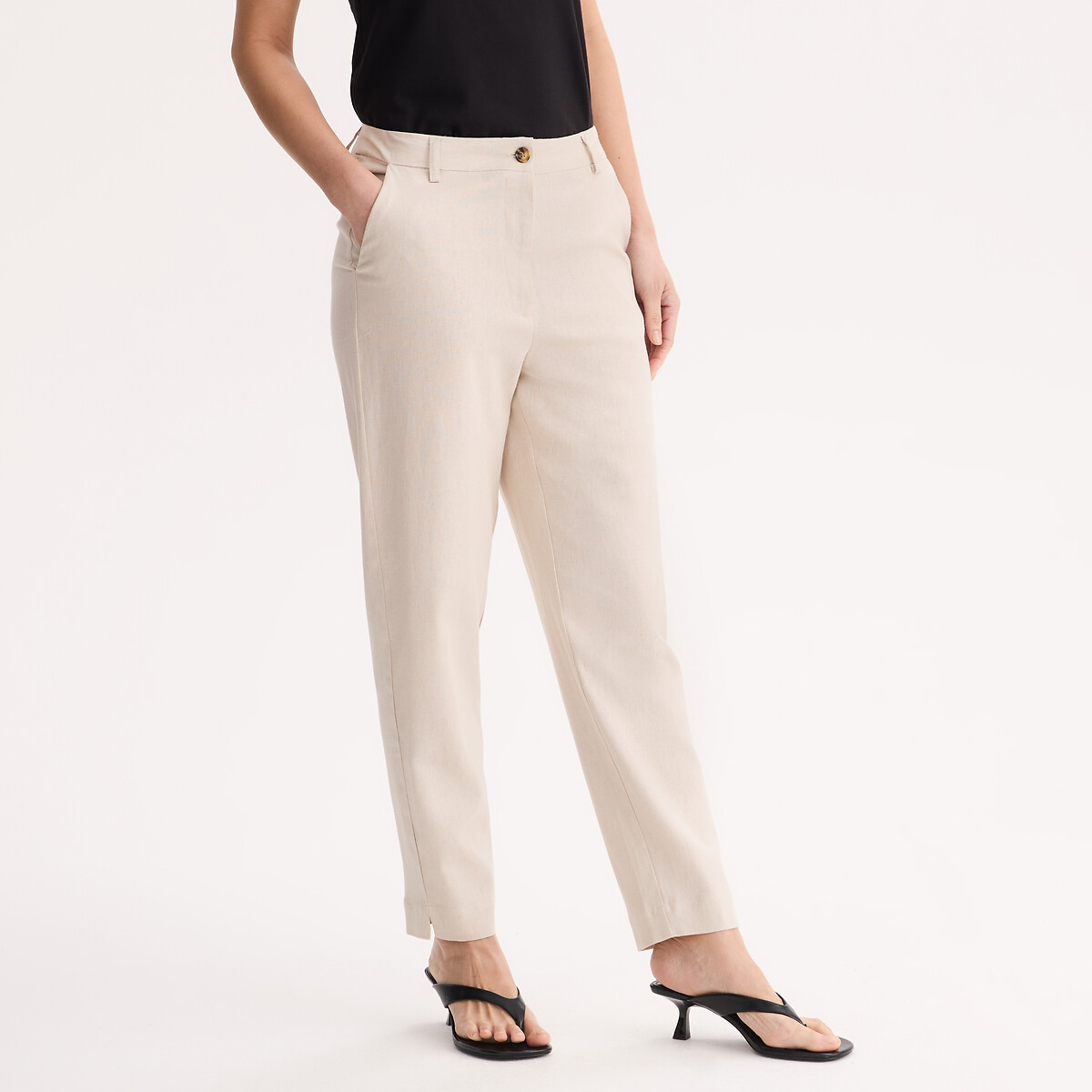 Anne Weyburn Παντελόνι cigarette 7 8 από λινό και βισκόζη