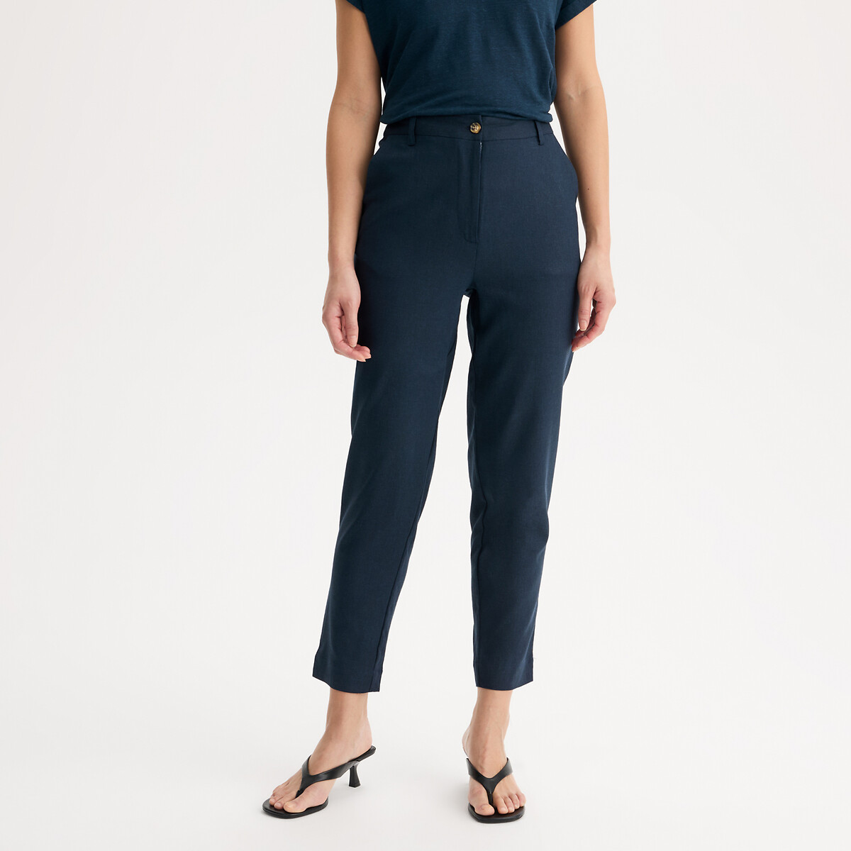 Anne Weyburn Παντελόνι cigarette 7 8 από λινό και βισκόζη