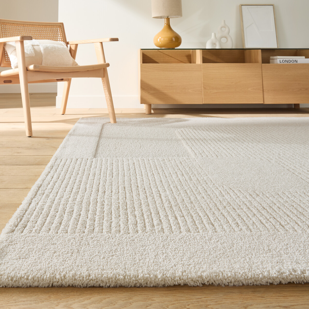 Χαλί με γεωμετρικό ανάγλυφο σχέδιο 120x170 cm Μ120xΠ170cm