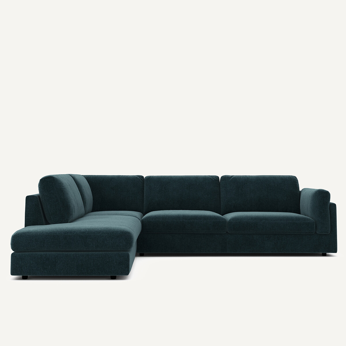 Γωνιακός καναπές-σεζλόνγκ βελούδο chenille Μ236xΠ287xΥ81cm