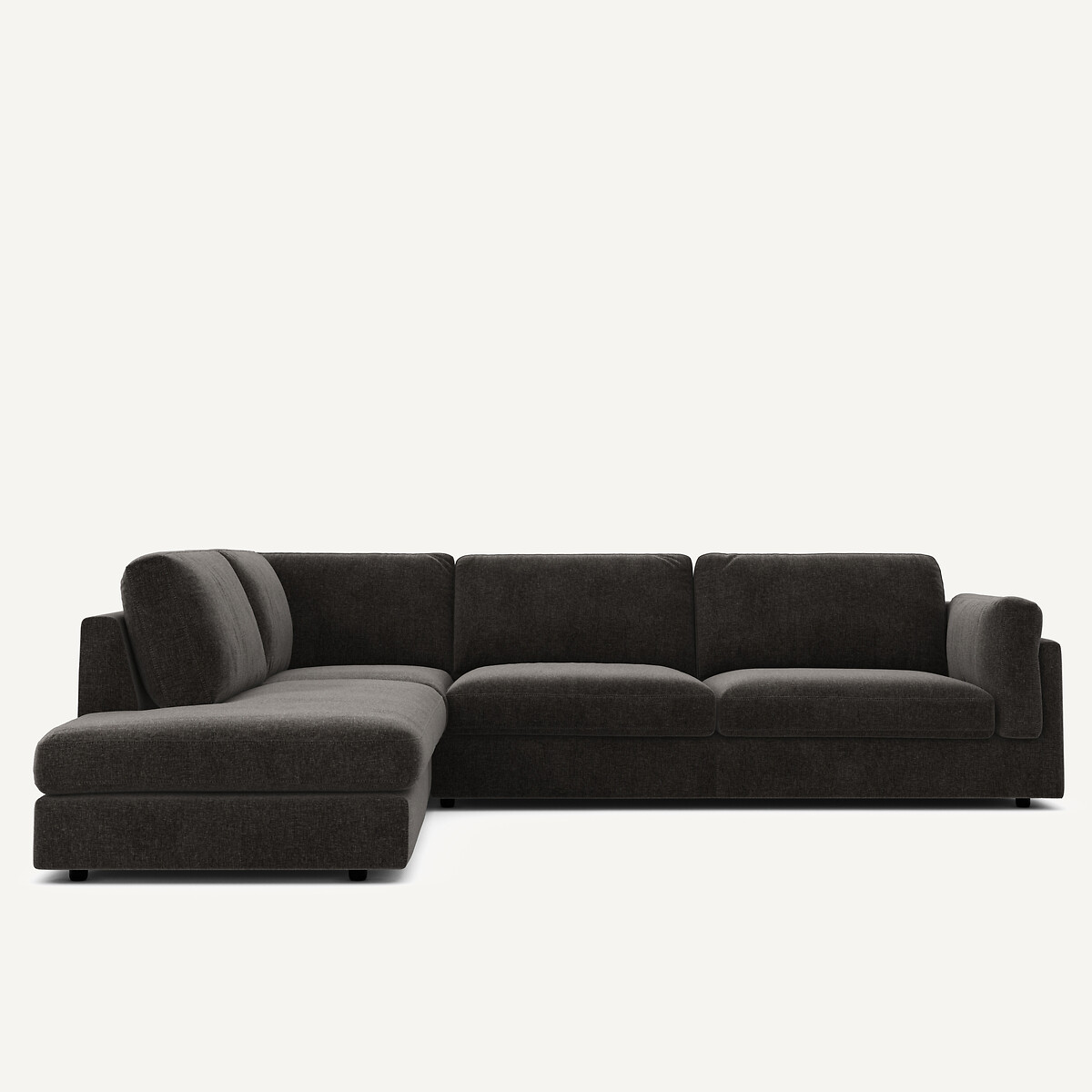 Γωνιακός καναπές-σεζλόνγκ βελούδο chenille Μ236xΠ287xΥ81cm