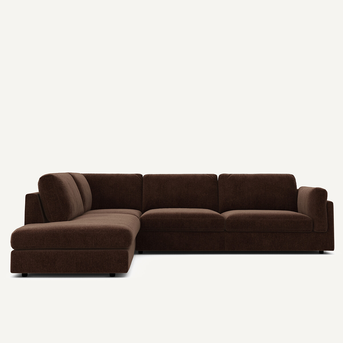 Γωνιακός καναπές-σεζλόνγκ βελούδο chenille Μ236xΠ287xΥ81cm