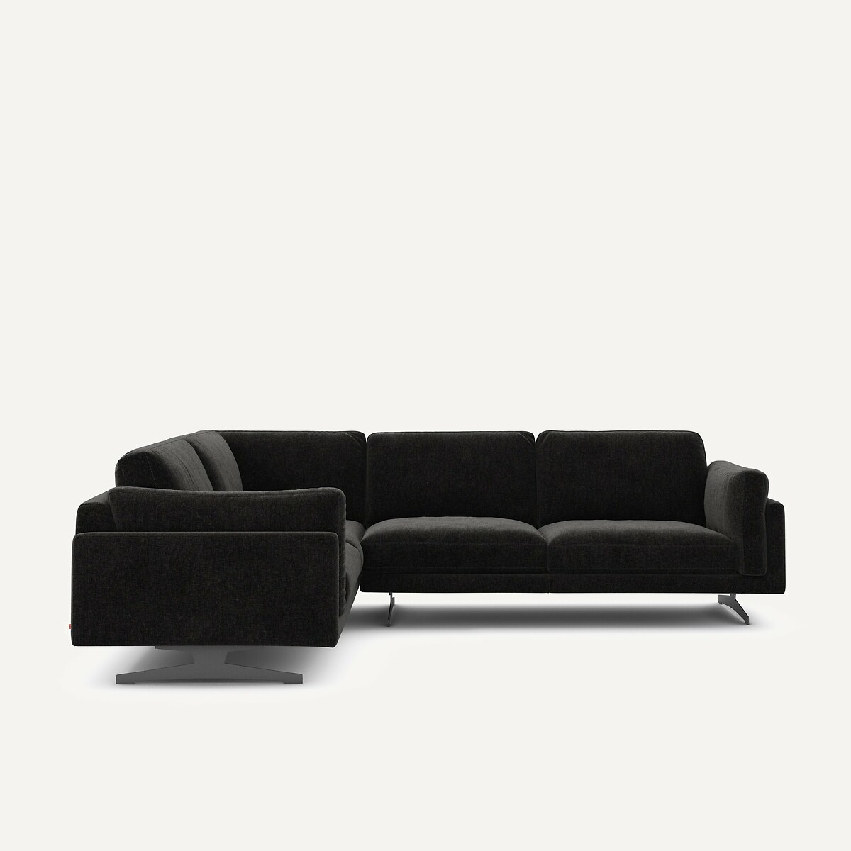 Γωνιακός καναπές από βελούδο chenille Μ227xΠ289xΥ82cm