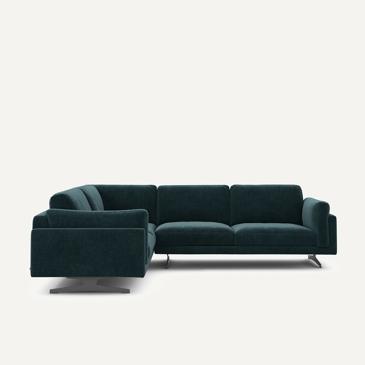 Γωνιακός καναπές από βελούδο chenille Μ227xΠ289xΥ82cm