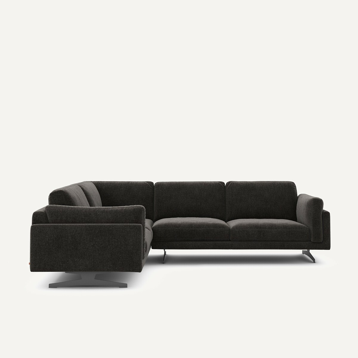 Γωνιακός καναπές από βελούδο chenille Μ227xΠ289xΥ82cm