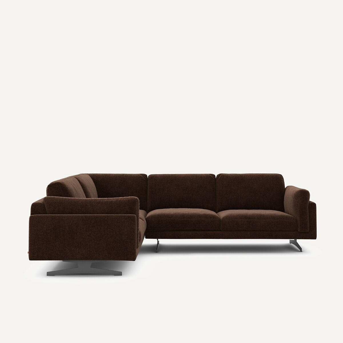 Γωνιακός καναπές από βελούδο chenille Μ227xΠ289xΥ82cm