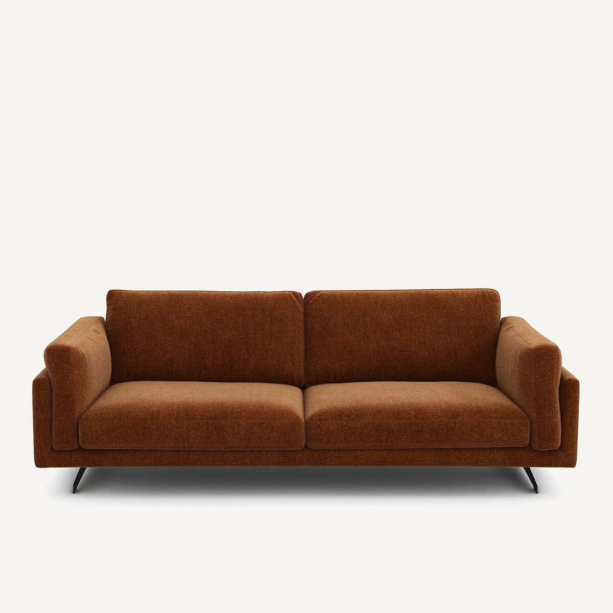 Καναπές από βελούδο chenille Μ99xΠ213xΥ82cm