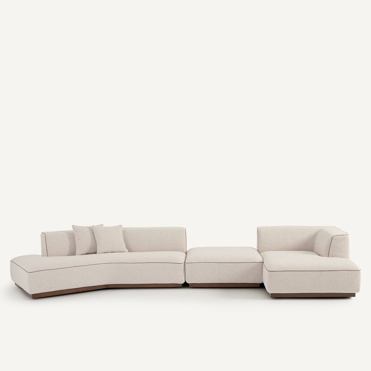 Καμπύλος καναπές γωνία δεξιά XL από μπουκλέ Μ152xΠ416xΥ67cm